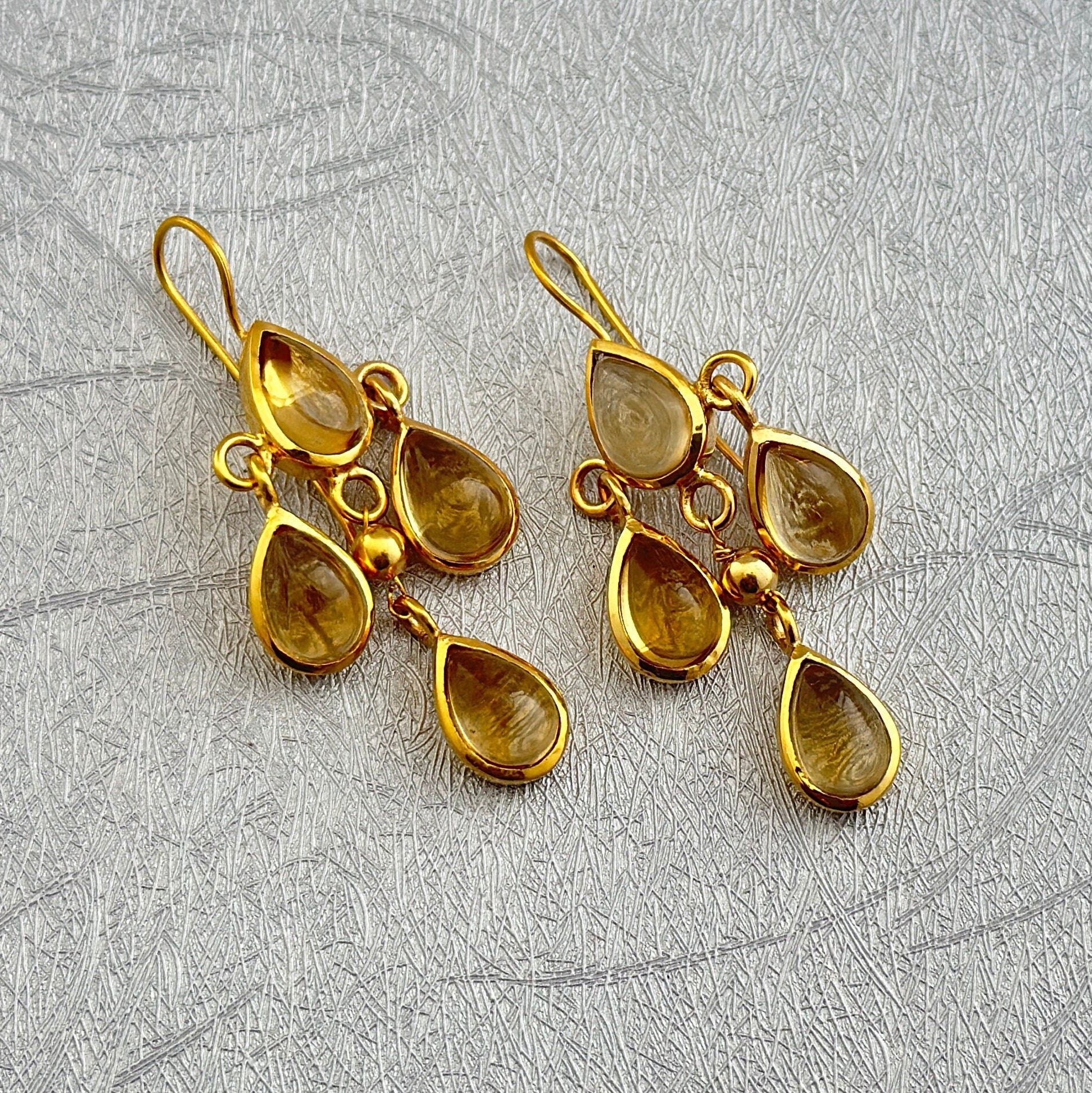 Handmade Citrine Dangle Earrings, November Birthstone Jewelry, gold dangle earrings,long dangle earrings,bridesmaid jewelry