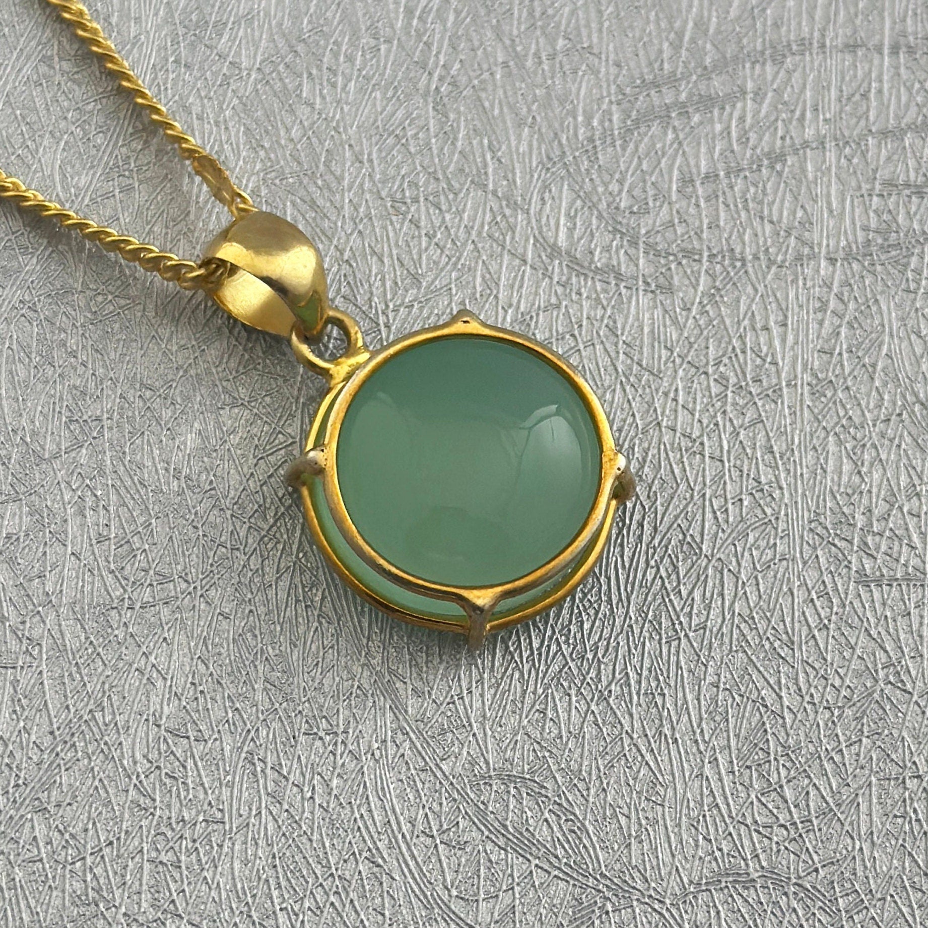 Aqua Chalcedony Necklace, Dainty Sterling Silver Gemstone Pendant, stone pendants, mothers day gift, Victorian Pendant Necklace