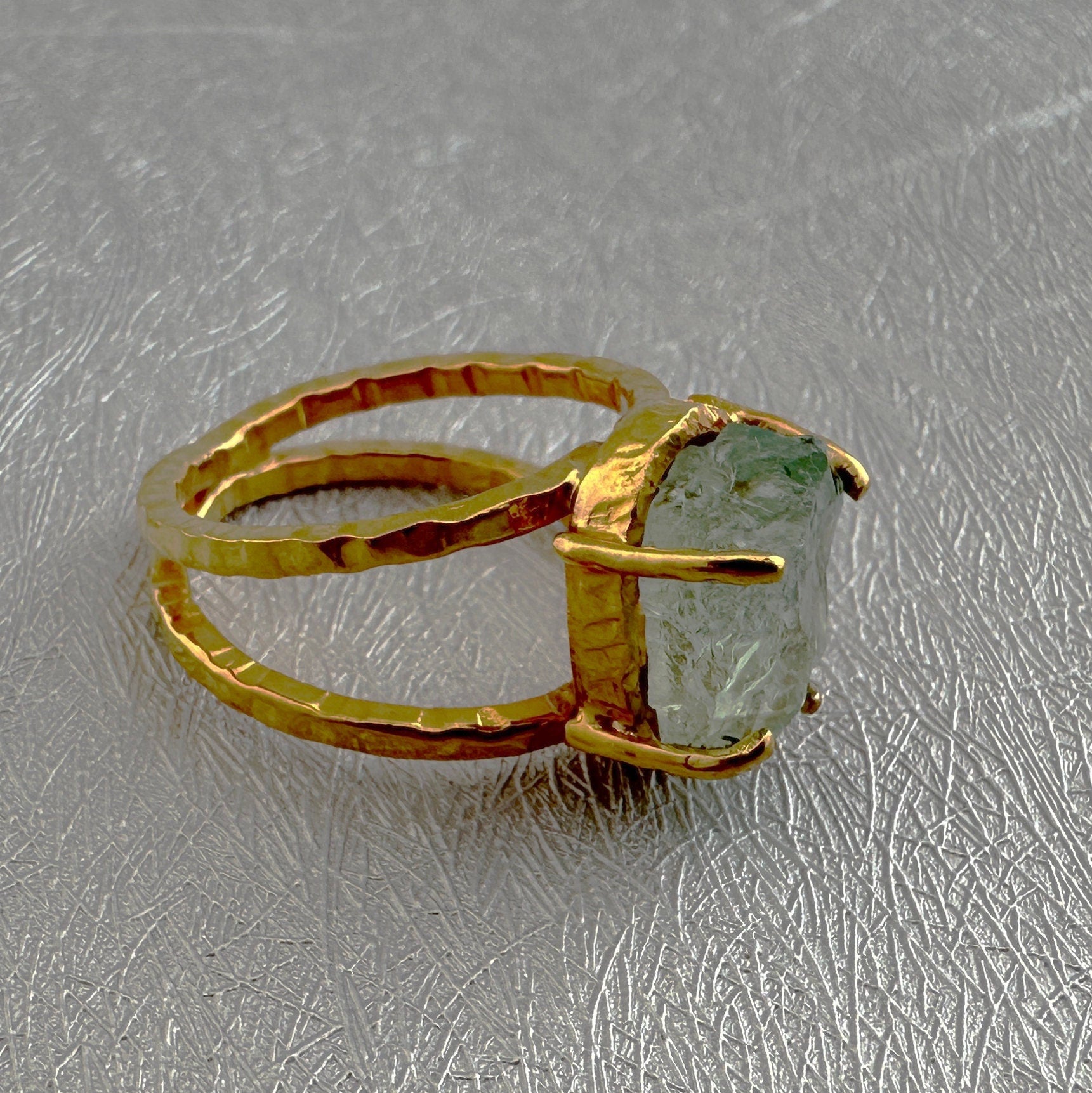Raw Aquamarine Ring, Raw Birthstone Jewelry, Rough Raw Crystal Ring, Silver Ring, Handmade Statement, Natural, Organic, Bridal