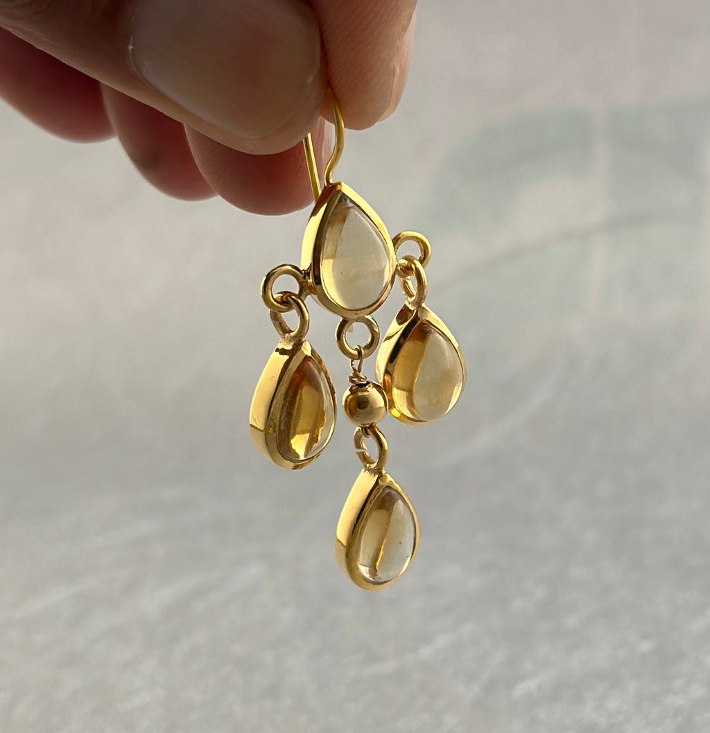 Handmade Citrine Dangle Earrings, November Birthstone Jewelry, gold dangle earrings,long dangle earrings,bridesmaid jewelry