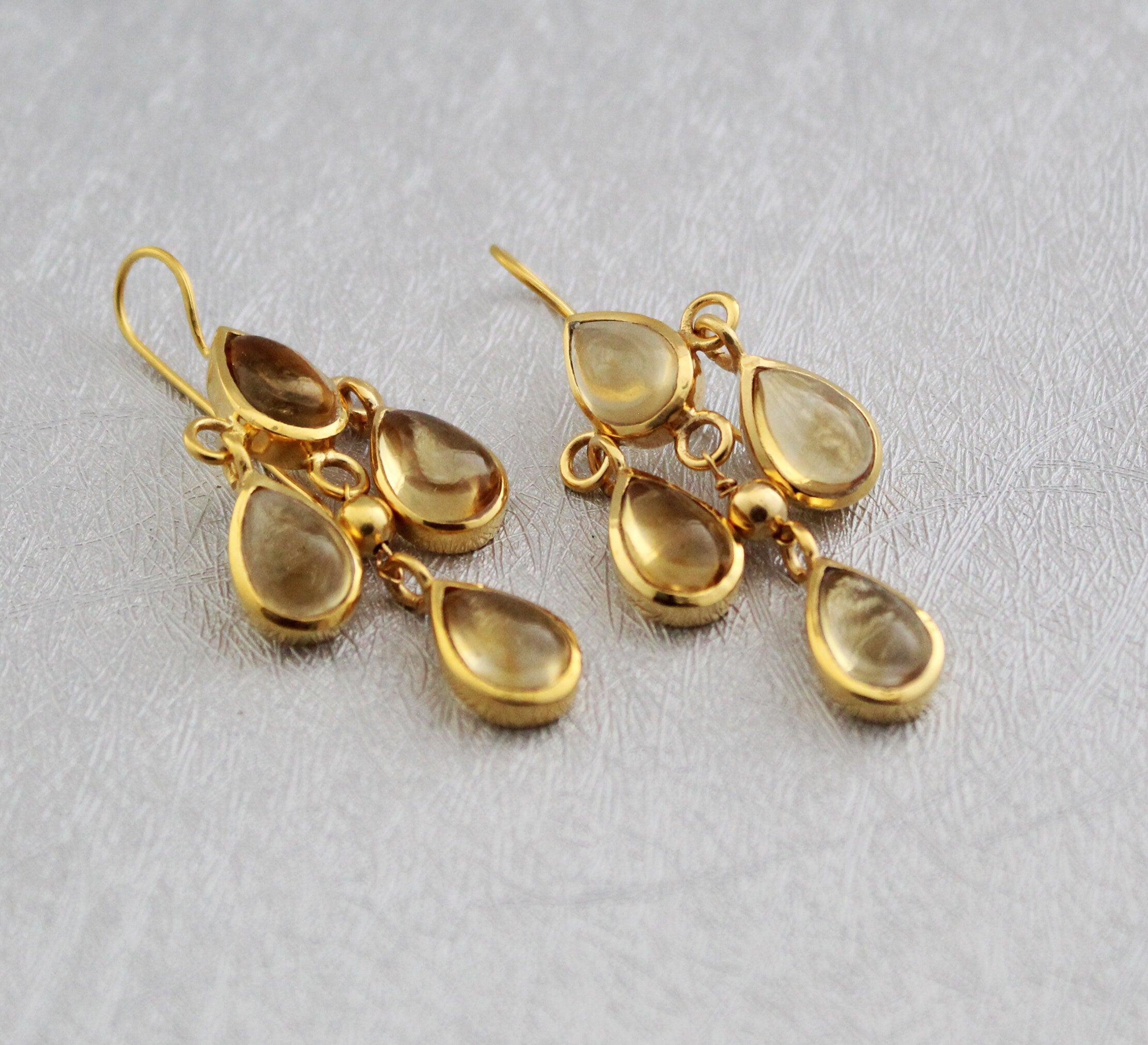 Handmade Citrine Dangle Earrings, November Birthstone Jewelry, gold dangle earrings,long dangle earrings,bridesmaid jewelry