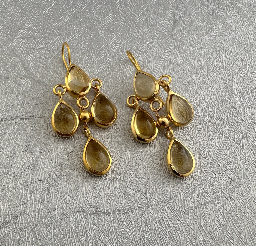 Handmade Citrine Dangle Earrings, November Birthstone Jewelry, gold dangle earrings,long dangle earrings,bridesmaid jewelry