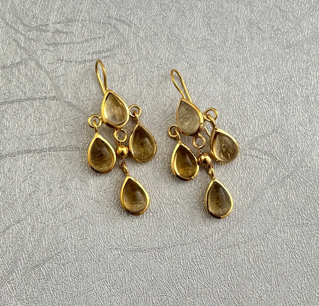 Handmade Citrine Dangle Earrings, November Birthstone Jewelry, gold dangle earrings,long dangle earrings,bridesmaid jewelry