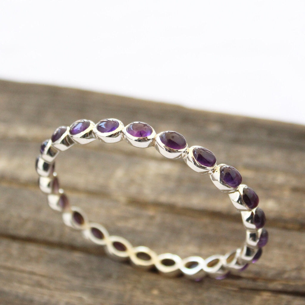 Amethyst Crystal Bracelet, Sterling Silver, Christmas Gift, February Birthstone, Anxiety Relief