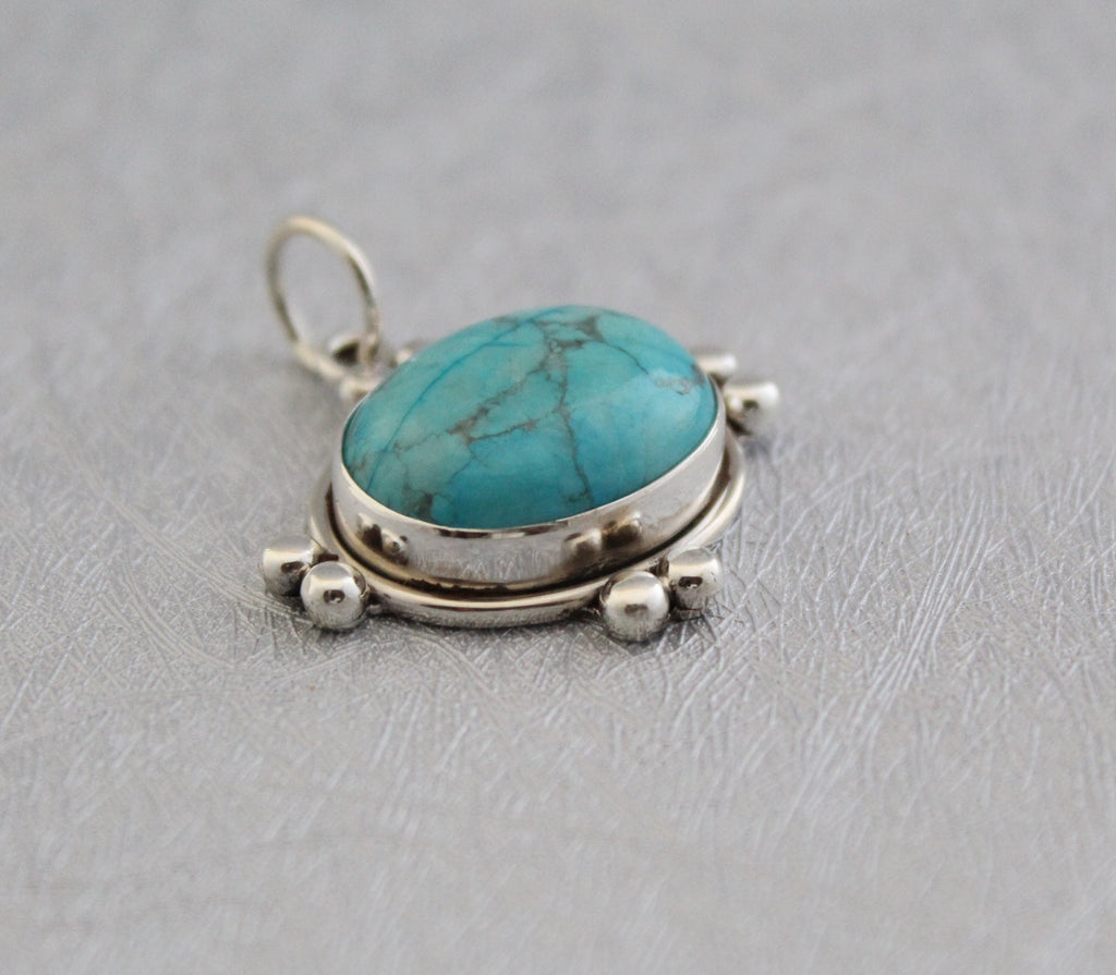 Turquoise Necklace, Crystal Pendant Necklace, Summer Jewelry, Best Friend Gift, Birthstone Pendant Necklace, Blue Necklace