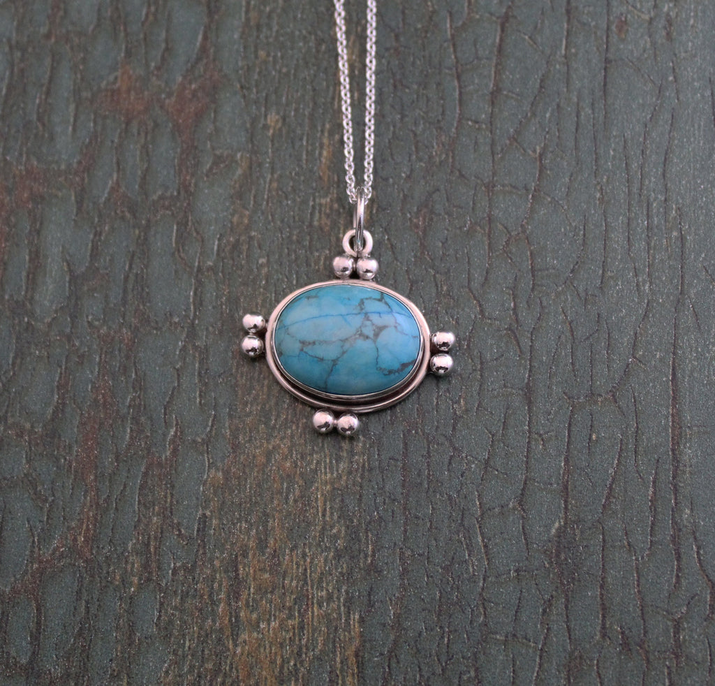 Turquoise Necklace, Crystal Pendant Necklace, Summer Jewelry, Best Friend Gift, Birthstone Pendant Necklace, Blue Necklace