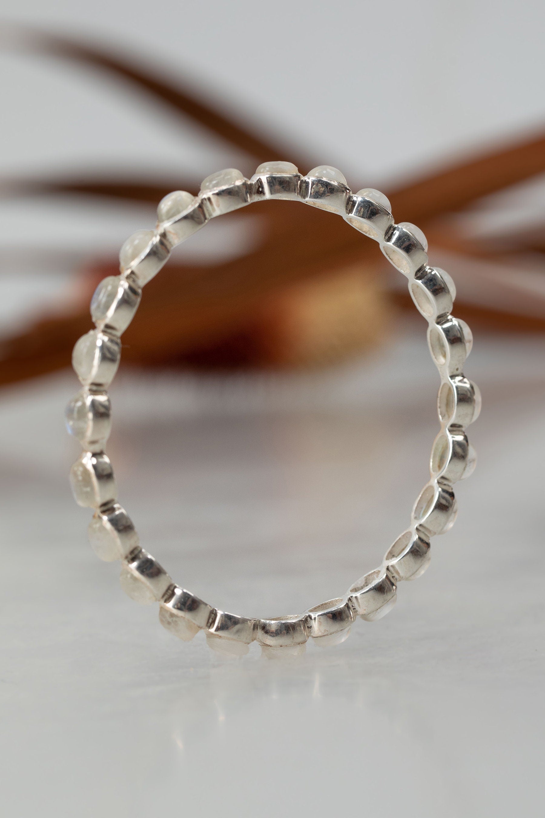 Rainbow Moonstone Bracelet, Sterling Silver, Celestial Jewelry, June Birthstone, Bridesmaid Gift