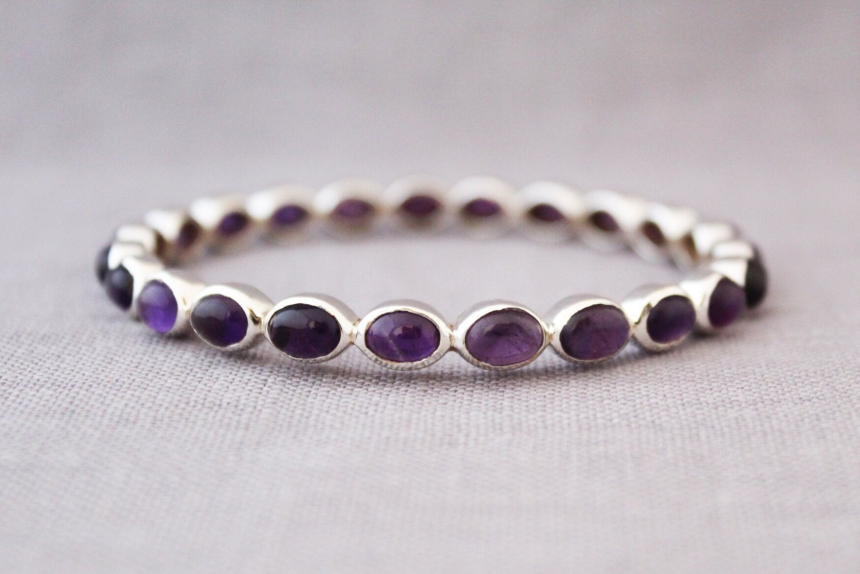 Amethyst Crystal Bracelet, Sterling Silver, Christmas Gift, February Birthstone, Anxiety Relief