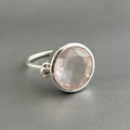 Handmade Rose Quartz Sterling Silver Ring, Dainty Minimalist Jewelry, Birthday Gift, Birthstone Ring, Pink Gemstone Ring
