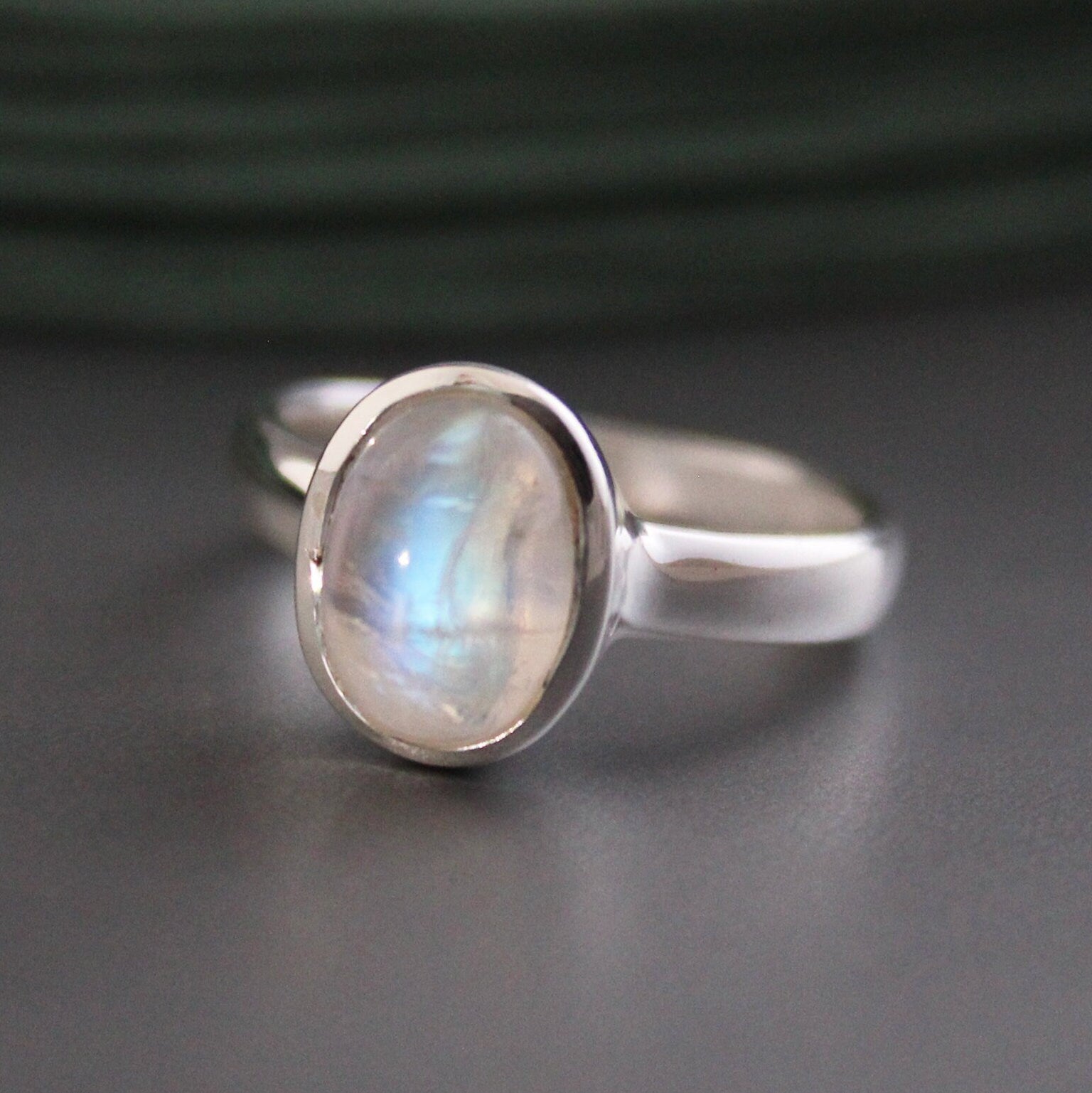 Rainbow Moonstone Ring, moonstonering, Handmade Sterling Silver June Birthstone, Unique Jewelry, Gemstone Jewelry, Gift for Mom