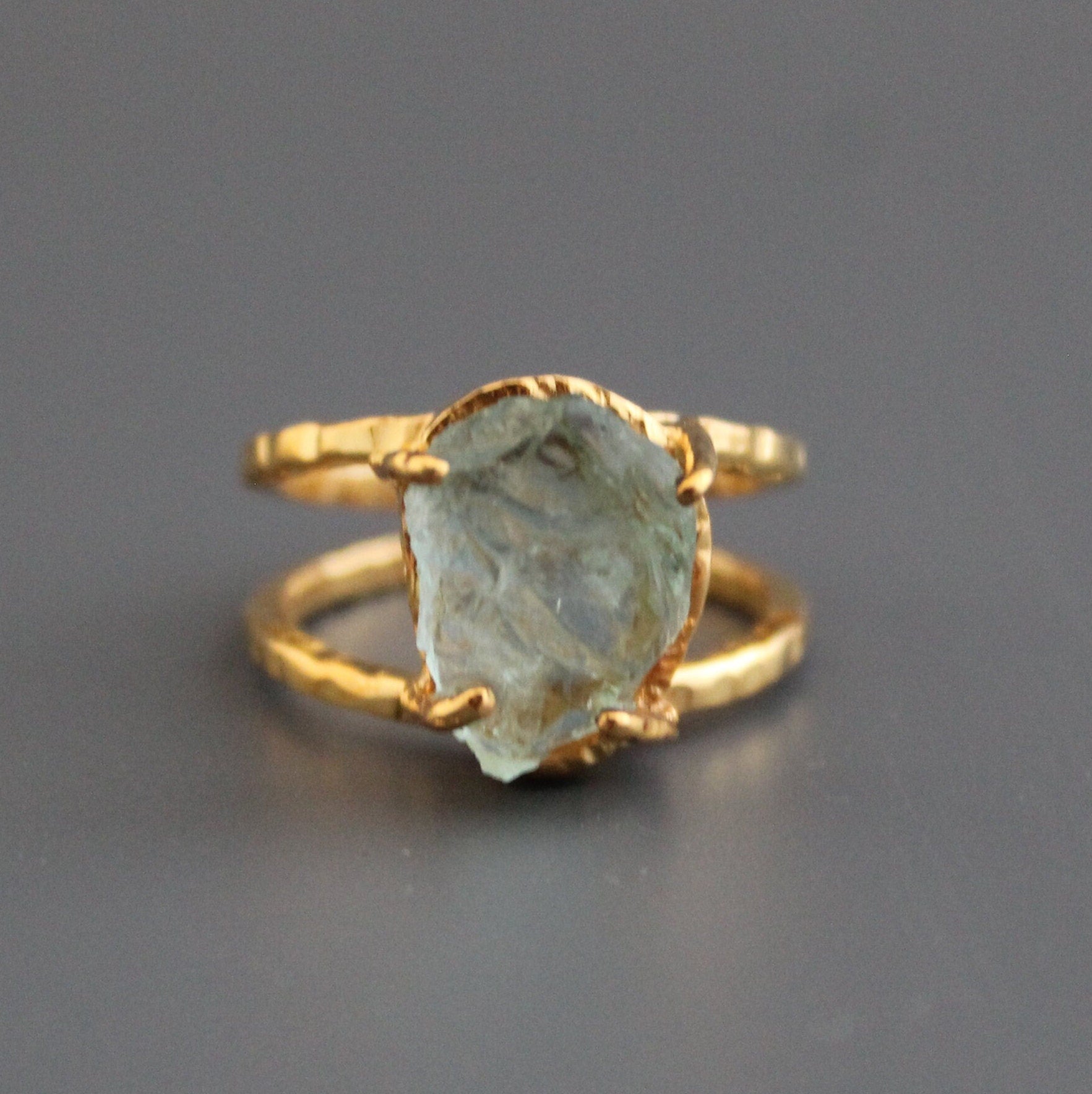 Raw Aquamarine Ring, Raw Birthstone Jewelry, Rough Raw Crystal Ring, Silver Ring, Handmade Statement, Natural, Organic, Bridal
