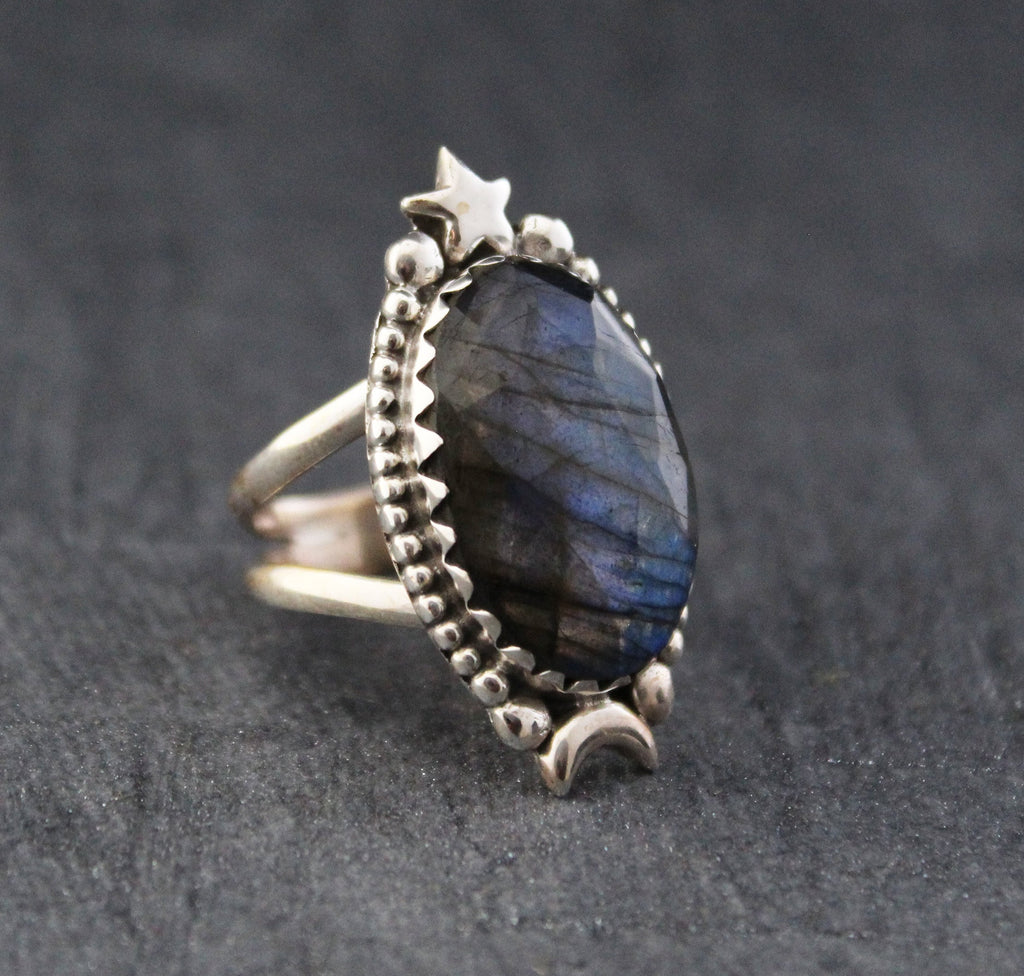 Natural Labradorite Ring, 925 Sterling Silver Ring, Unique Labradorite Ring, Birthstone Jewelry, Unique Ring, Rings for Gift