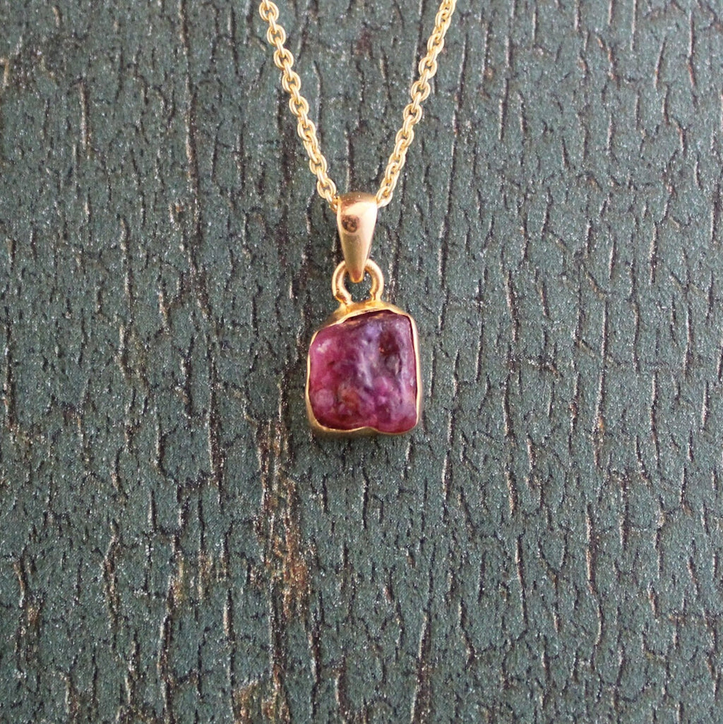 Raw Tourmaline Necklace, Pink Tourmaline Pendant, Dainty Gold Necklace, Simple Necklace, Raw Crystal Necklace, Birthstone Necklaces