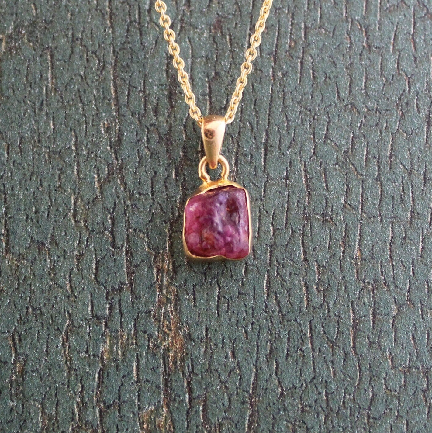 Raw Tourmaline Necklace, Pink Tourmaline Pendant, Dainty Gold Necklace, Simple Necklace, Raw Crystal Necklace, Birthstone Necklaces