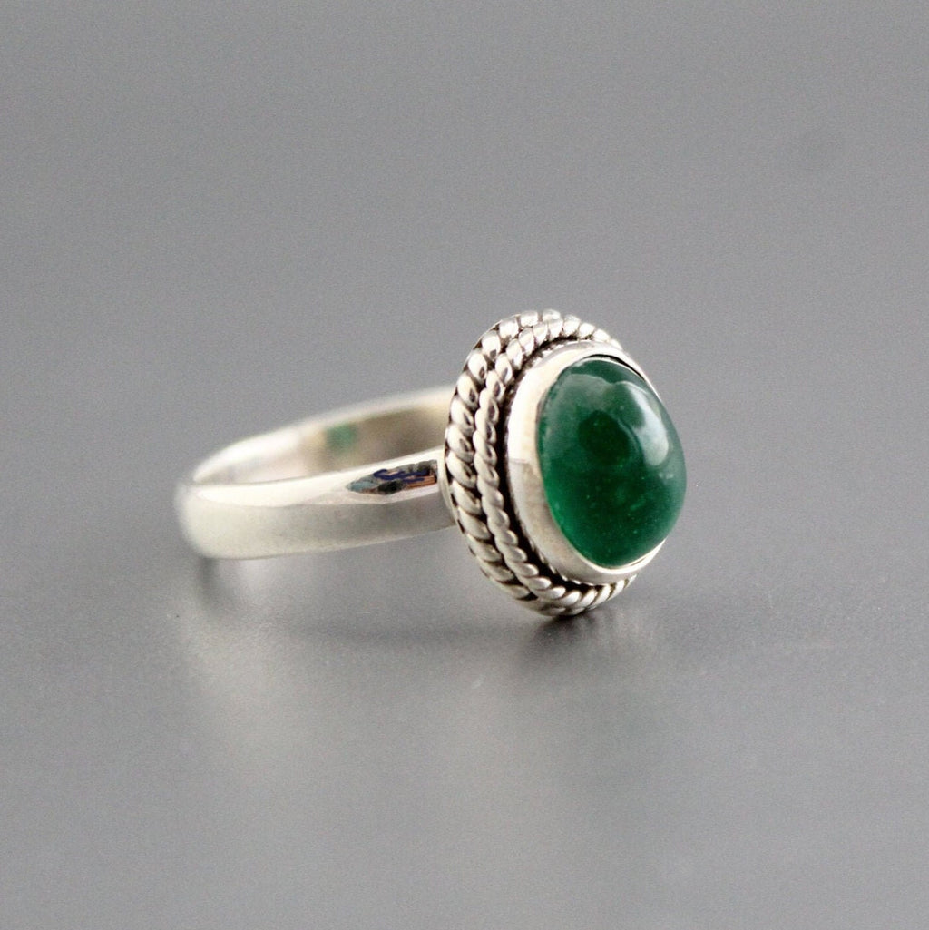Emerald Ring, 925 Sterling Silver Rings, May Birthstone Jewelry, Handmade Vintage Jewelry, Birthstone Ring, Dainty Ring, Stacking Ring