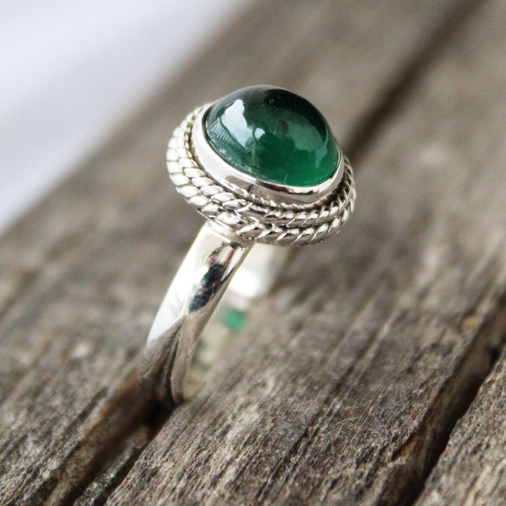 Emerald Ring, 925 Sterling Silver Rings, May Birthstone Jewelry, Handmade Vintage Jewelry, Birthstone Ring, Dainty Ring, Stacking Ring