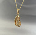Raw Citrine Necklace: Sterling Silver November Birthstone Pendant
