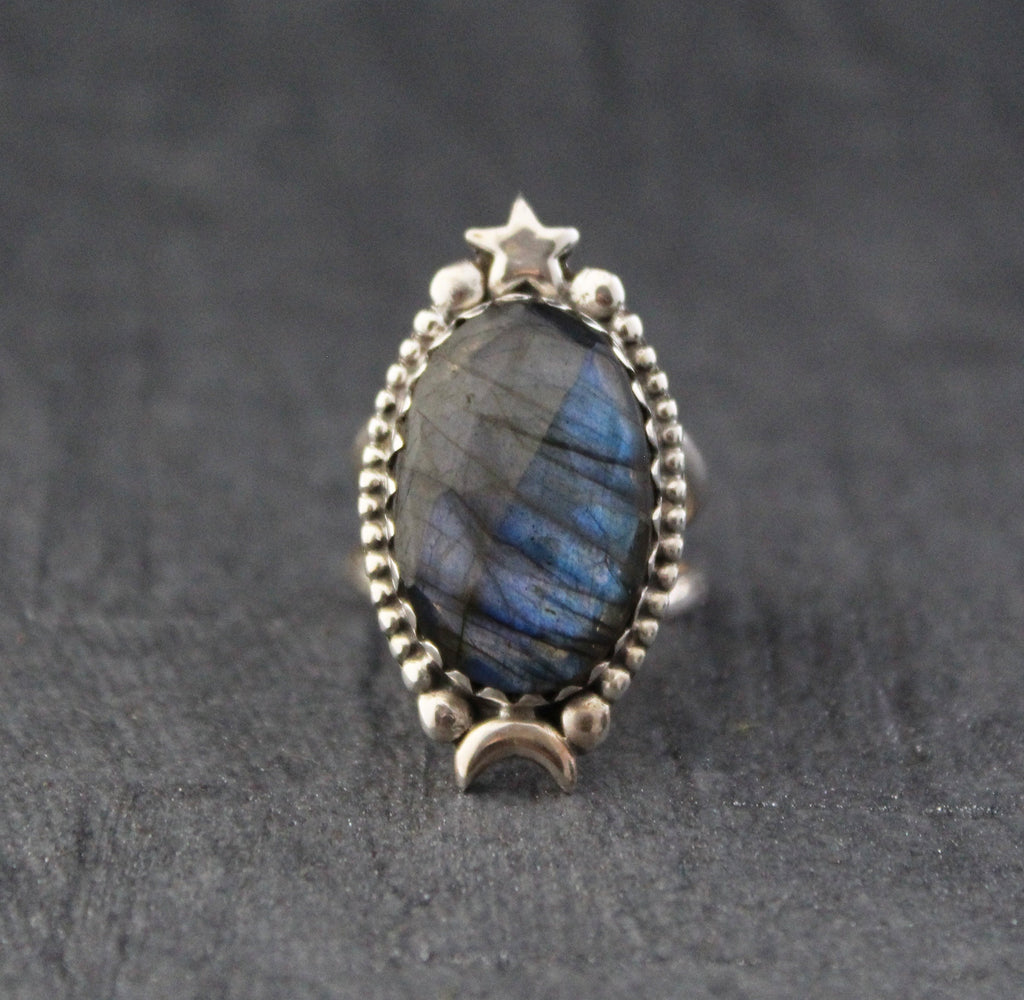 Natural Labradorite Ring, 925 Sterling Silver Ring, Unique Labradorite Ring, Birthstone Jewelry, Unique Ring, Rings for Gift