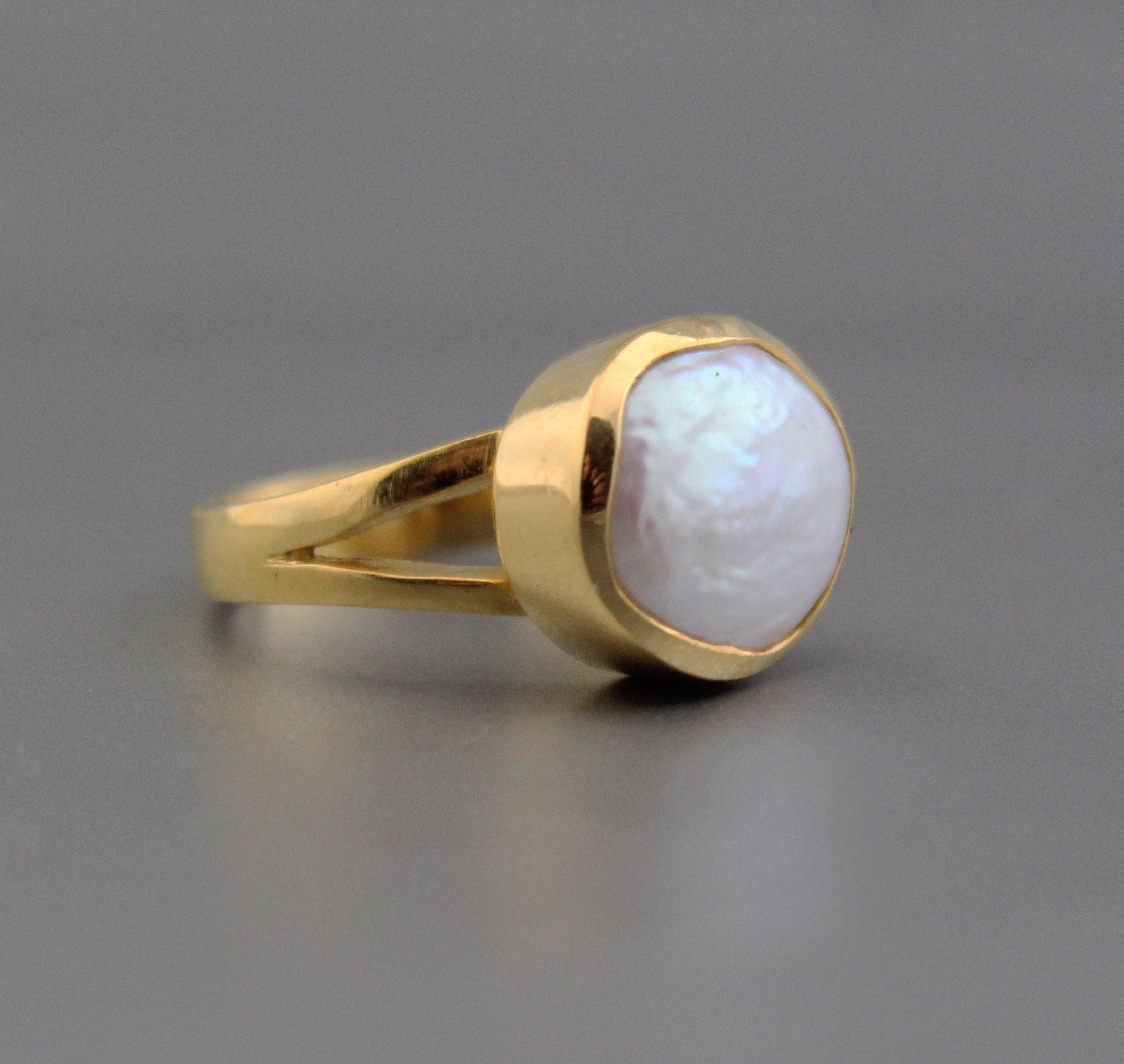 Handmade Natural Keshi Pearl Ring, 14K Gold, Sterling Silver, Boho Jewelry, June Birthstone, pearlring, gold ring for pearl