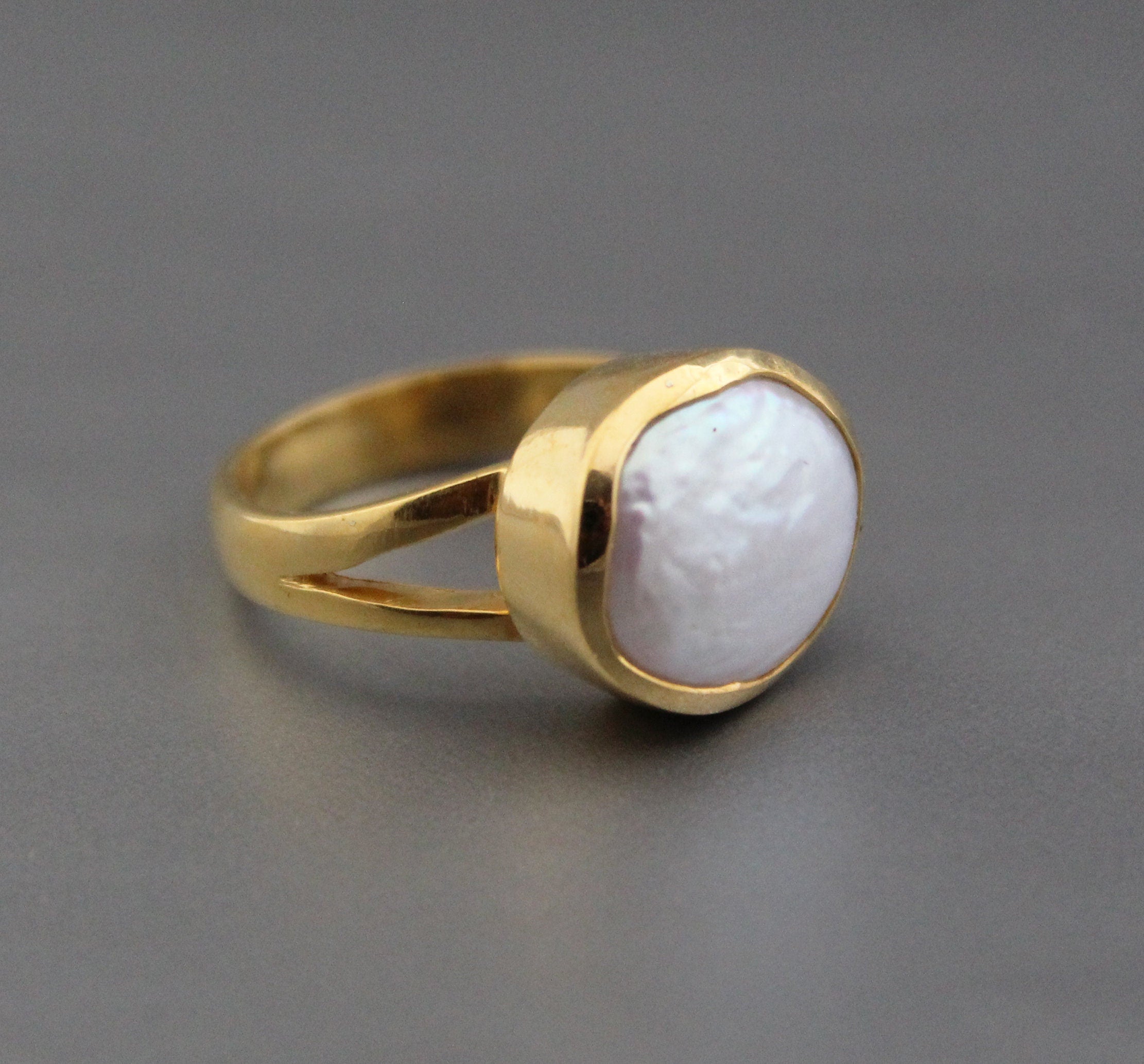 Handmade Natural Keshi Pearl Ring, 14K Gold, Sterling Silver, Boho Jewelry, June Birthstone, pearlring, gold ring for pearl