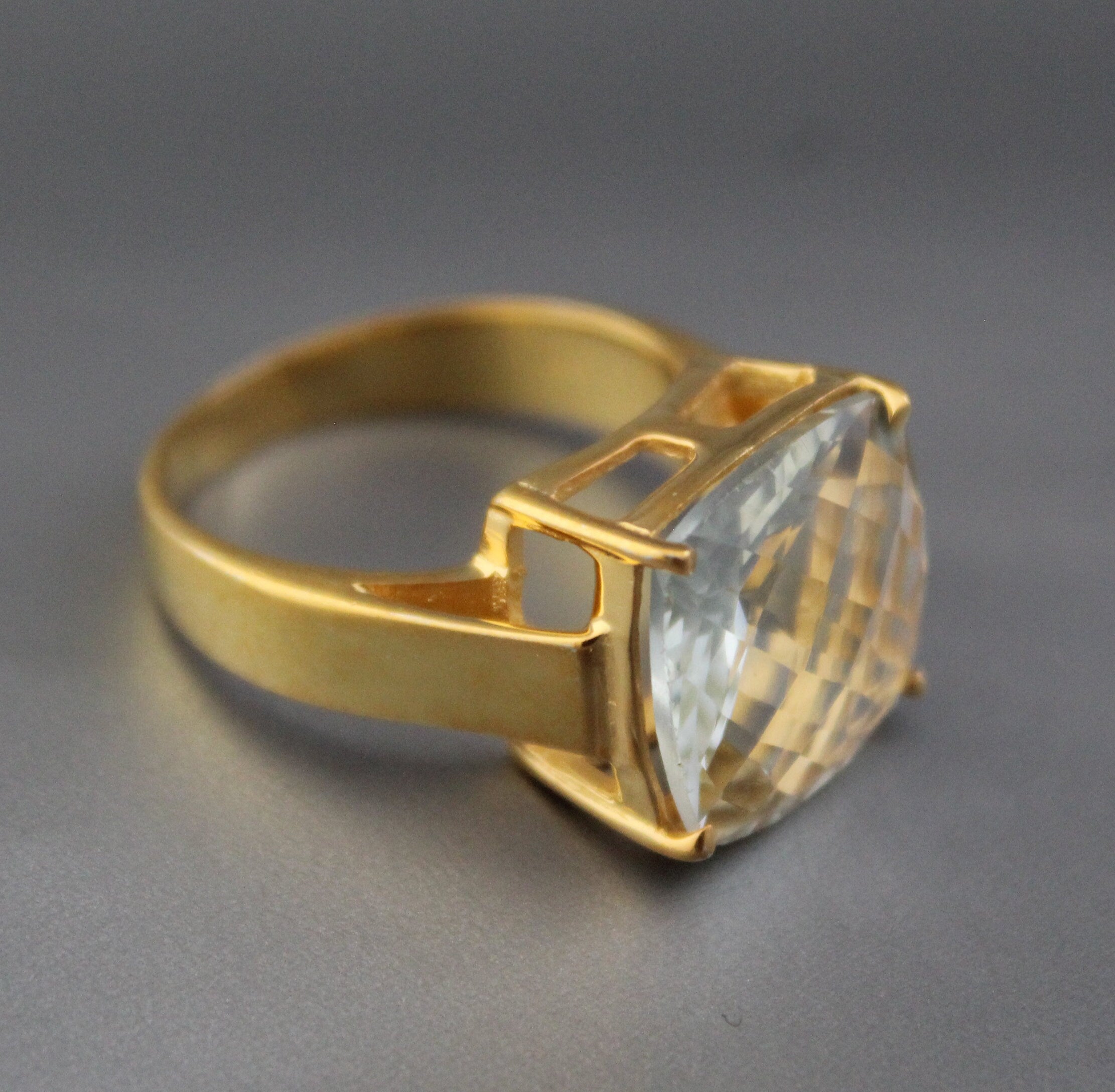 Green Amethyst Ring, Prasiolite Cushion Cut Birthstone Jewelry, 14k Gold Vermeil, Gift For Mother