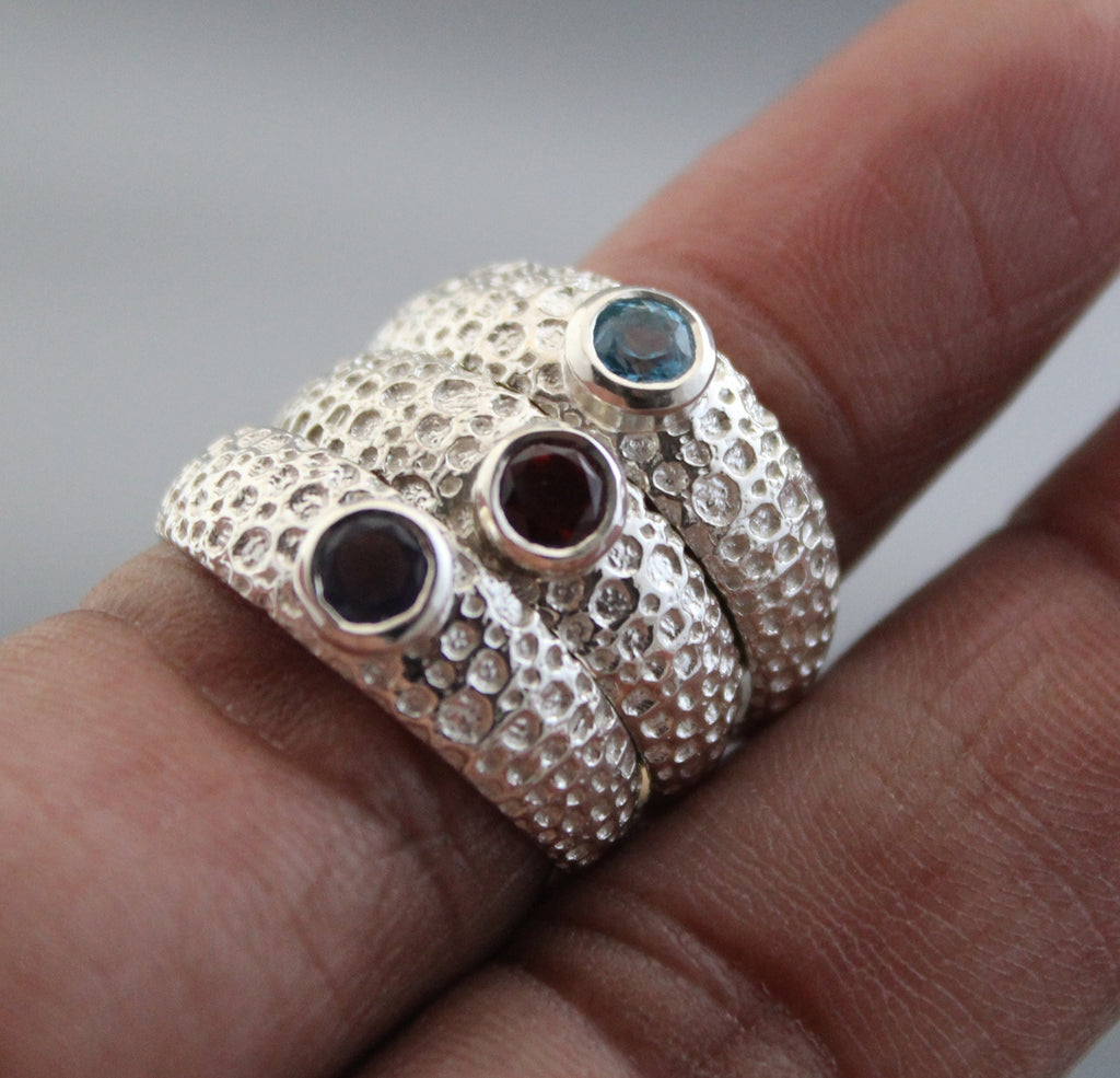 Natural Garnet Ring, January Birthstone, Gemstone Ring, 925 Sterling Silver Red Gemstone Engagement Ring, Dainty Ring