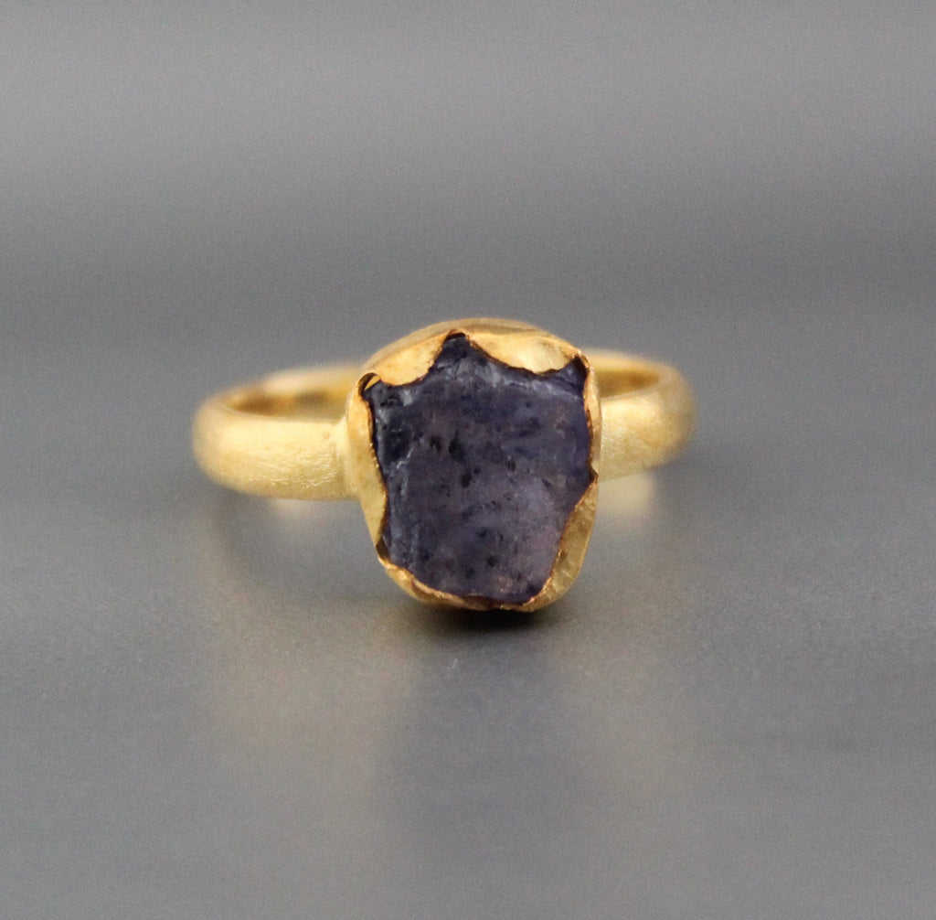 Raw Tanzanite Ring, Raw Stone, Rings for Women, Gift For Her, Raw Crystal Ring, Minimalist Ring, Handmade Jewelry, Birthstone Jewelry