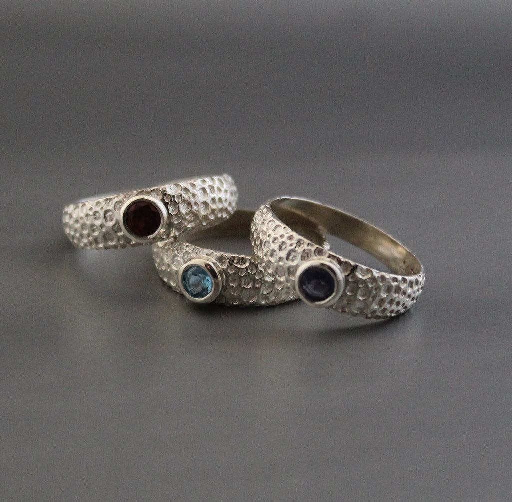Natural Blue Topaz Ring, Dainty Silver Ring, December Birthstone Mothers Day Ring Promise Ring Birthday Gift for Her