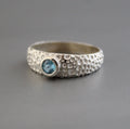 Natural Blue Topaz Ring, Dainty Silver Ring, December Birthstone Mothers Day Ring Promise Ring Birthday Gift for Her