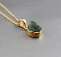 Raw Tourmaline Necklace, Crystal Necklace, Statement Necklace, Green Necklace, October Birthstone Jewelry, Healing Necklace, Layering