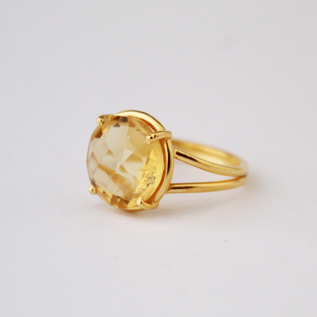 Natural Citrine Ring, Delicate Ring, 18K Gold Filled 925 Sterling Silver Ring, Handmade Ring, Wedding Jewelry,