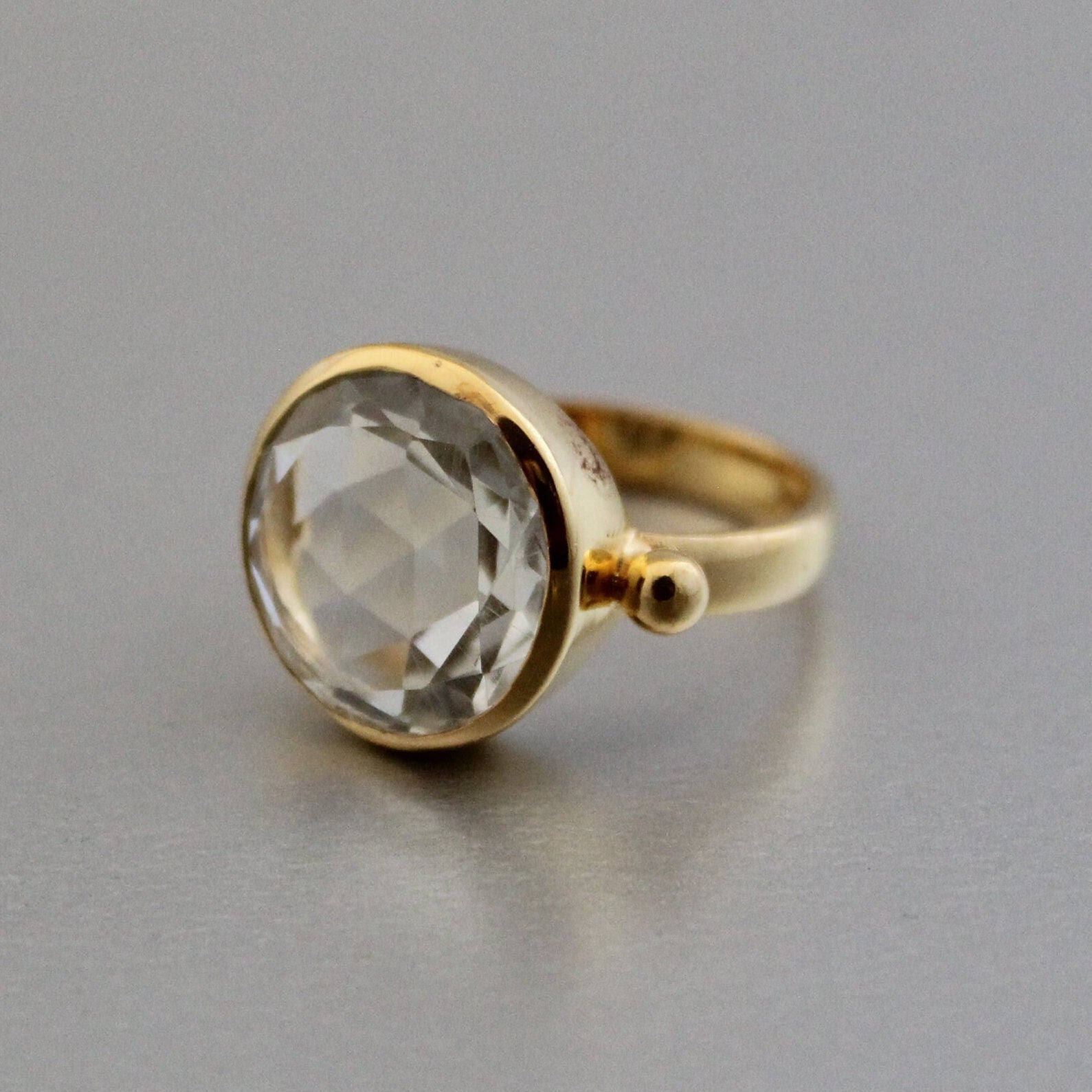 Green Amethyst Prasiolite Ring, 14K Gold Filled, February Birthstone, Handmade Green Gemstone Ring, Unique Gift For Her