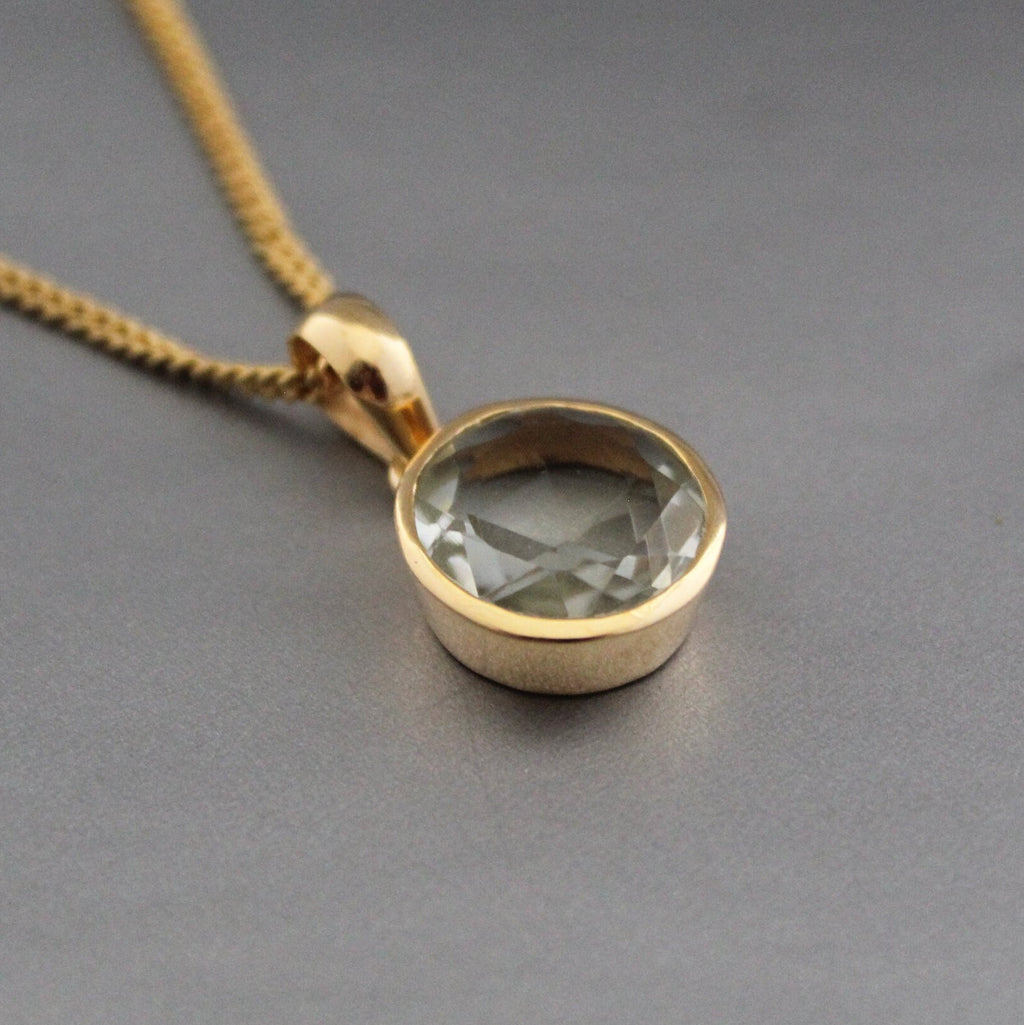 Prasiolite Pendant, Green Amethyst, 18K Gold Filled, Gemstone pendant, Birthday Gift for Her, Mothers Day Gift