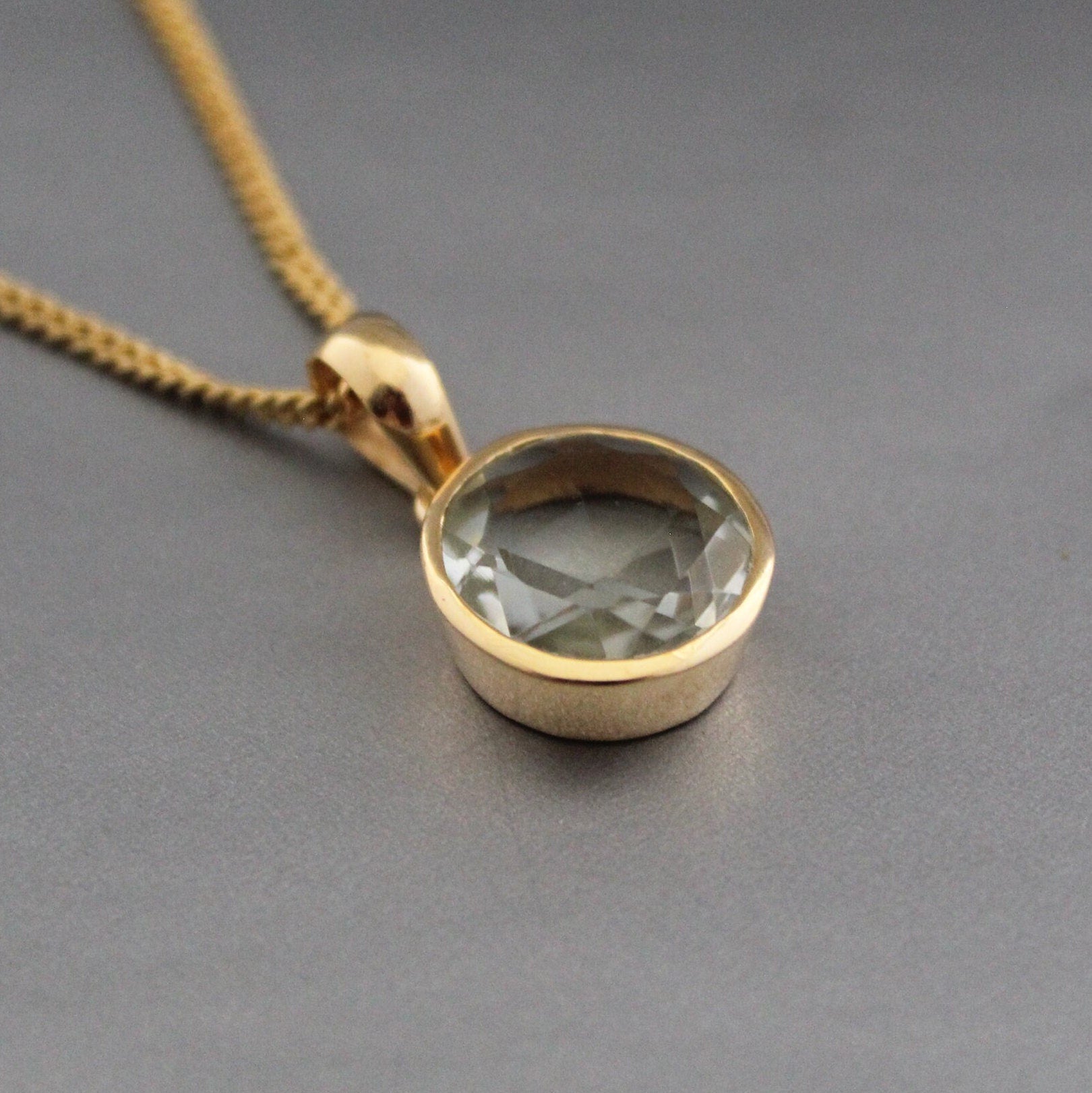 Prasiolite Pendant, Green Amethyst, 18K Gold Filled, Gemstone pendant, Birthday Gift for Her, Mothers Day Gift