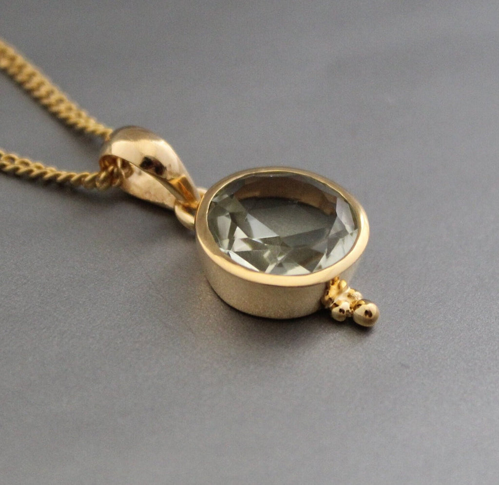 Green Amethyst Prasiolite, Birthstone Jewelry, 18K Gold Filled, Gemstone pendant, Birthday Gift for Her, Mothers Day Gift