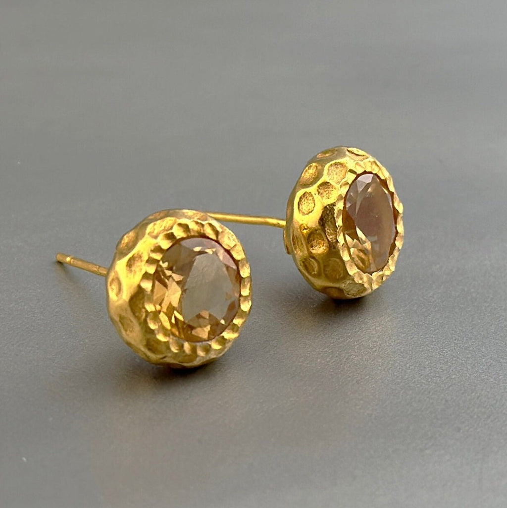 Citrine Stud Earrings, Sterling Silver November Birthstone, Gemstone Stud Earrings , Birthday Gift for Her