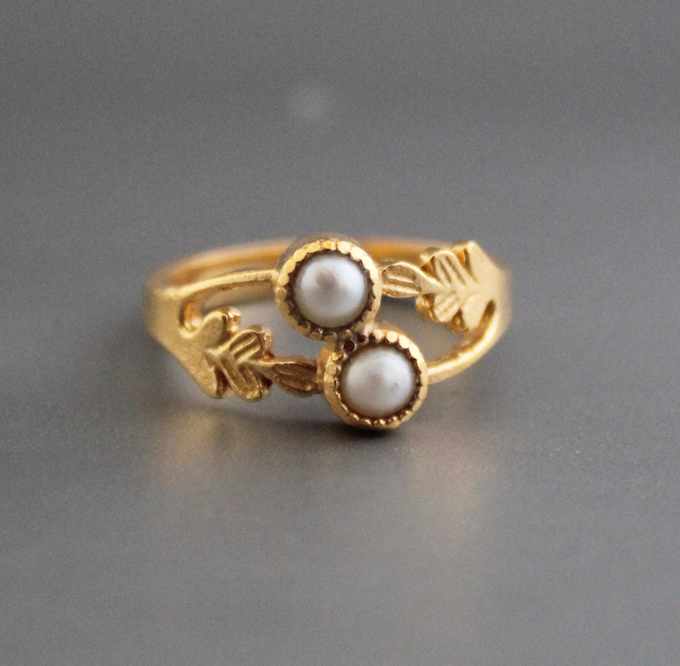 14K Gold Pearl Ring, Round Pearl Ring, Handmade Silver Ring, June Birthstone Pearl Ring, pearl ring dainty