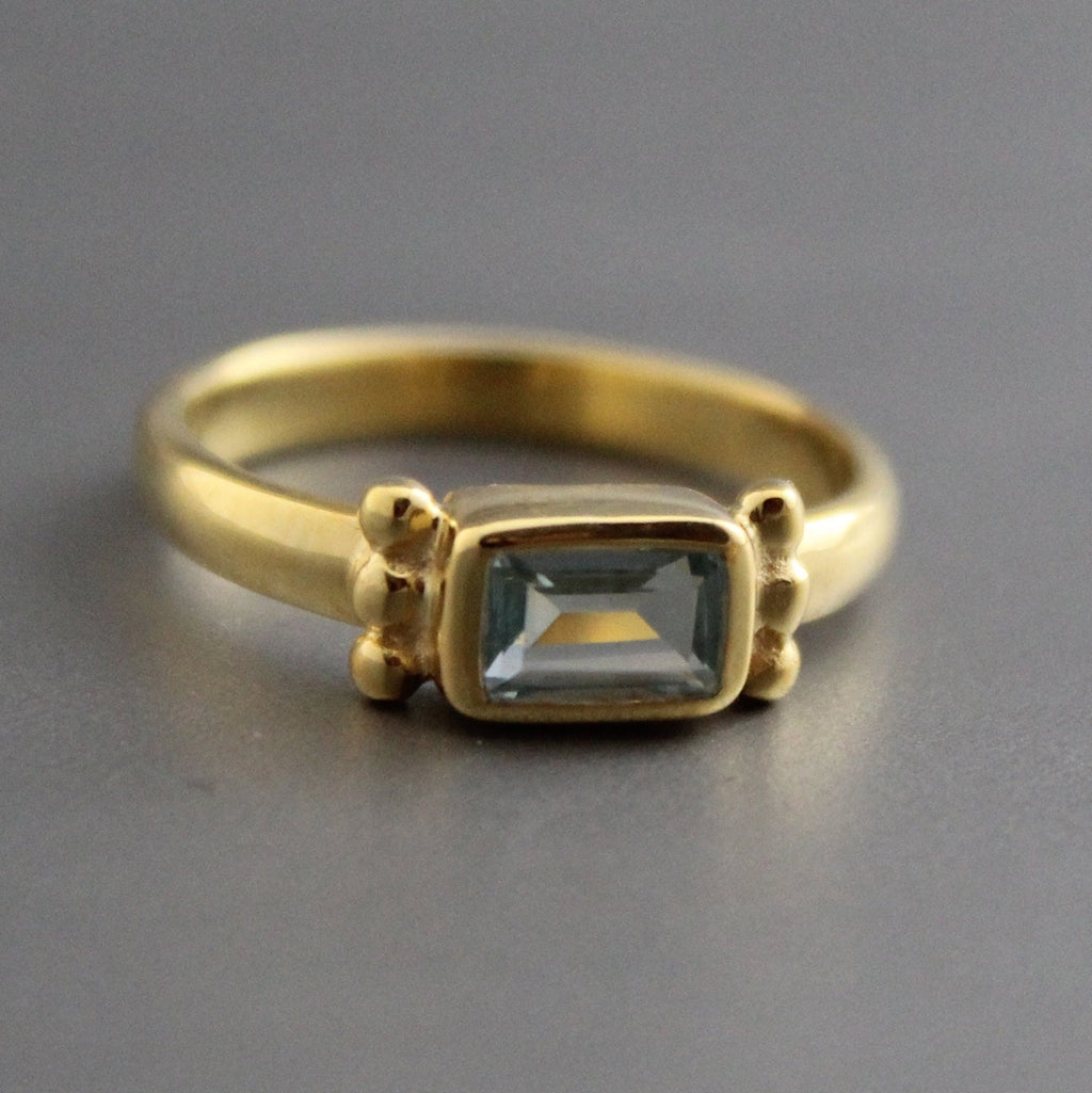 Blue Sapphire Ring, 14K Gold Vermeil, Blue Gemstone Ring, Anniversary Gift, Engagement Ring, Birthday gift, Birthstone ring