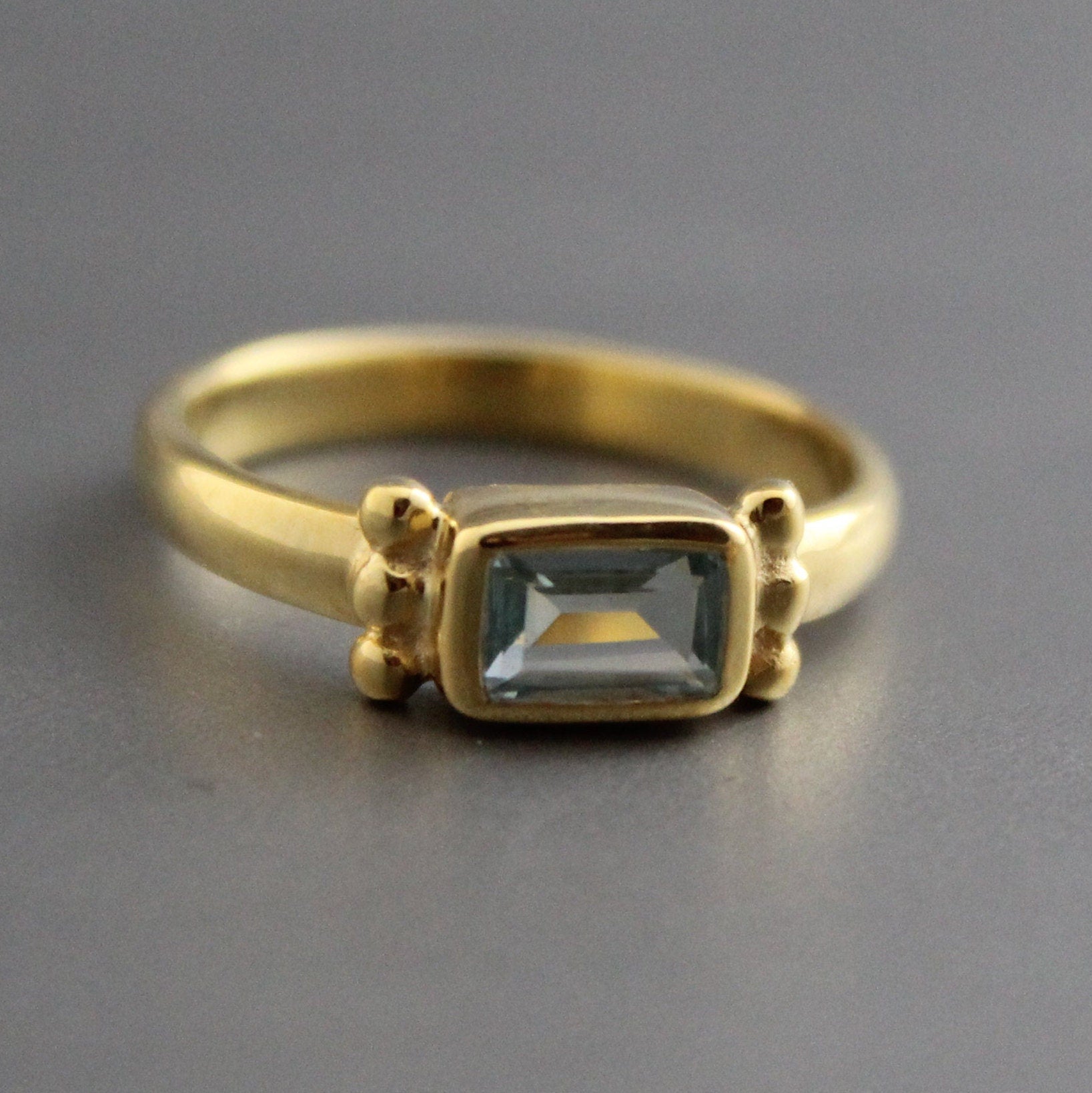 Blue Sapphire Ring, 14K Gold Vermeil, Blue Gemstone Ring, Anniversary Gift, Engagement Ring, Birthday gift, Birthstone ring