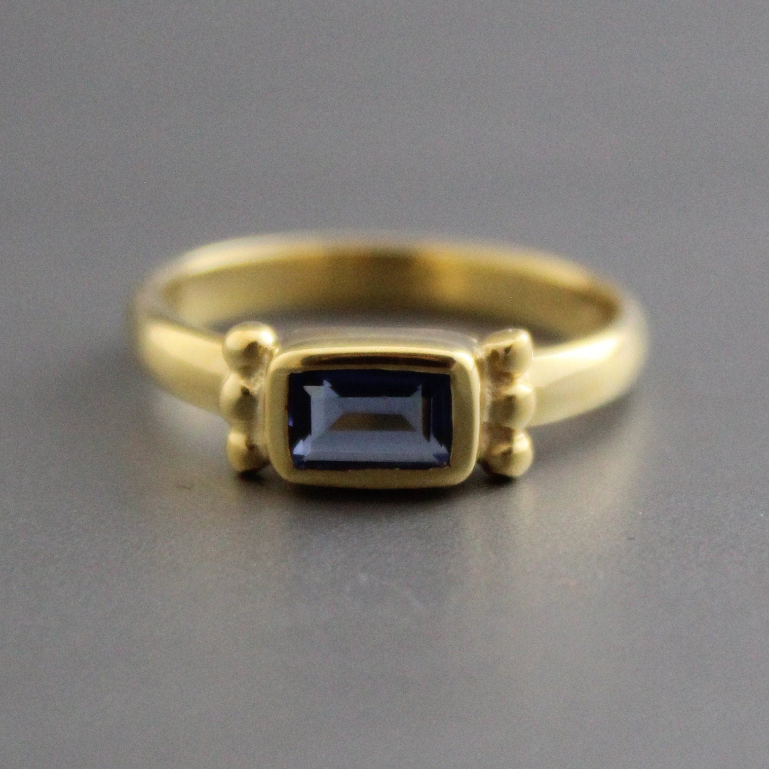 Blue Sapphire Ring, 14K Gold Vermeil, Blue Gemstone Ring, Anniversary Gift, Engagement Ring, Birthday gift, Birthstone ring
