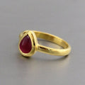 Natural Ruby Ring, Dainty Sterling Silver July Birthstone, 18K Gold Vermiel, Designer Band, Engagement Ring, Pretty Ring