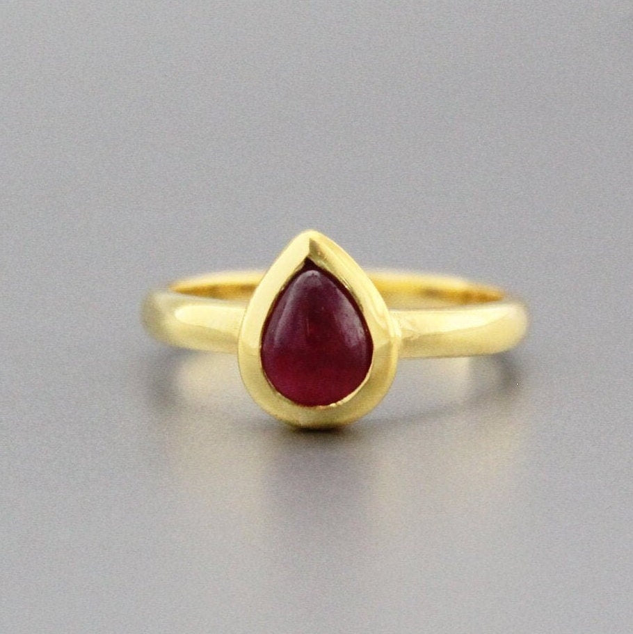 Natural Ruby Ring, Dainty Sterling Silver July Birthstone, 18K Gold Vermiel, Designer Band, Engagement Ring, Pretty Ring