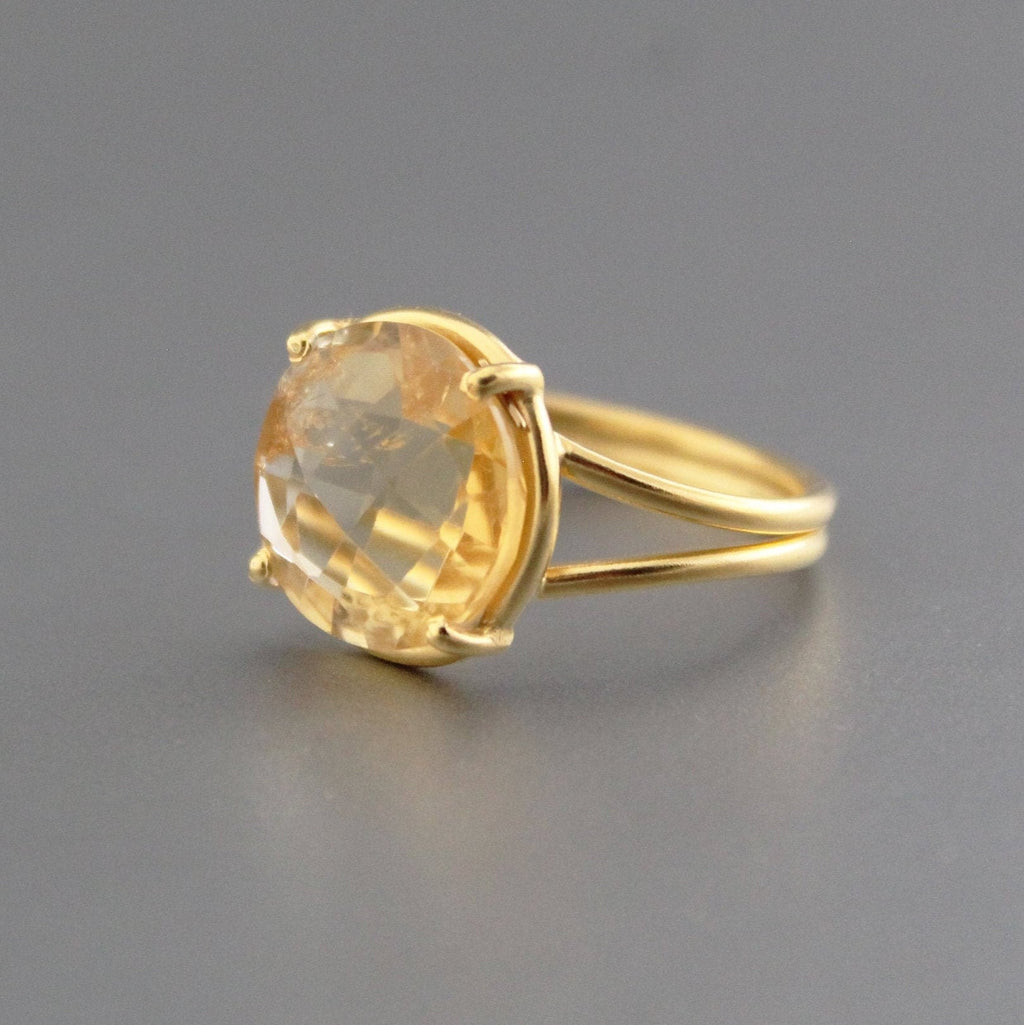 Natural Citrine Ring, Delicate Ring, 18K Gold Filled 925 Sterling Silver Ring, Handmade Ring, Wedding Jewelry,