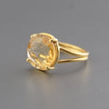 Natural Citrine Ring, Delicate Ring, 18K Gold Filled 925 Sterling Silver Ring, Handmade Ring, Wedding Jewelry,