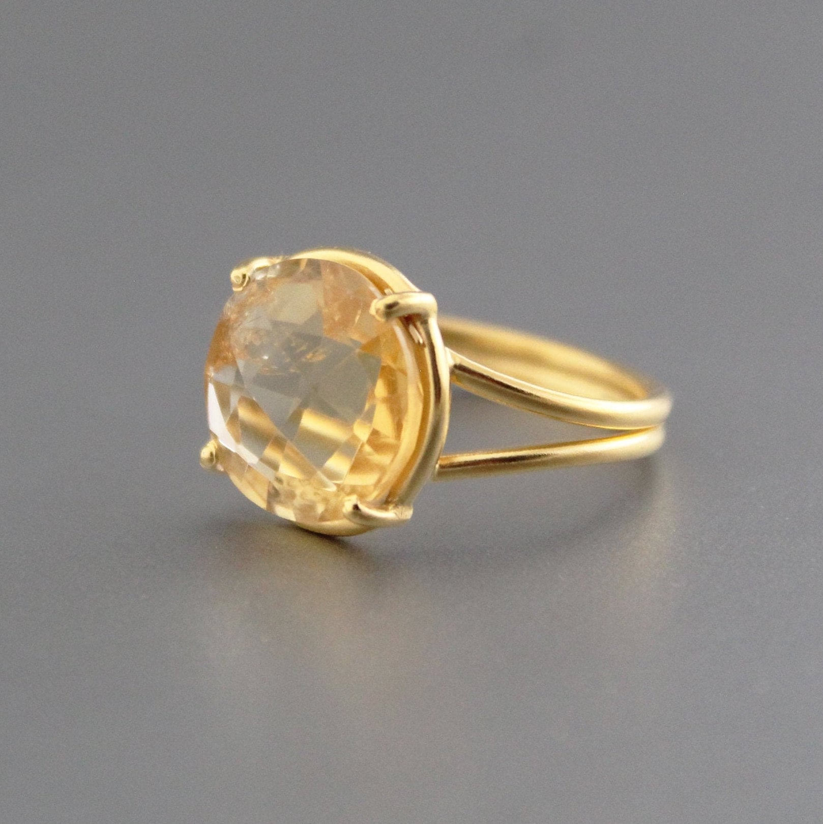 Natural Citrine Ring, Delicate Ring, 18K Gold Filled 925 Sterling Silver Ring, Handmade Ring, Wedding Jewelry,