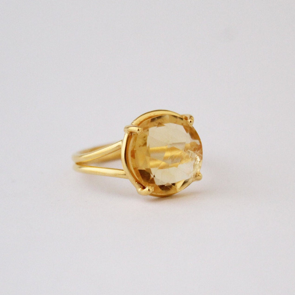 Natural Citrine Ring, Delicate Ring, 18K Gold Filled 925 Sterling Silver Ring, Handmade Ring, Wedding Jewelry,