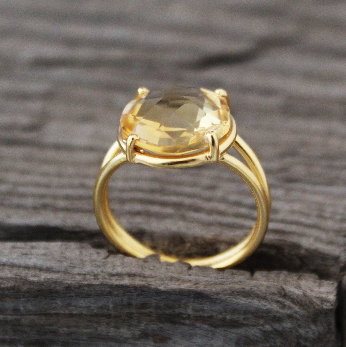 Natural Citrine Ring, Delicate Ring, 18K Gold Filled 925 Sterling Silver Ring, Handmade Ring, Wedding Jewelry,