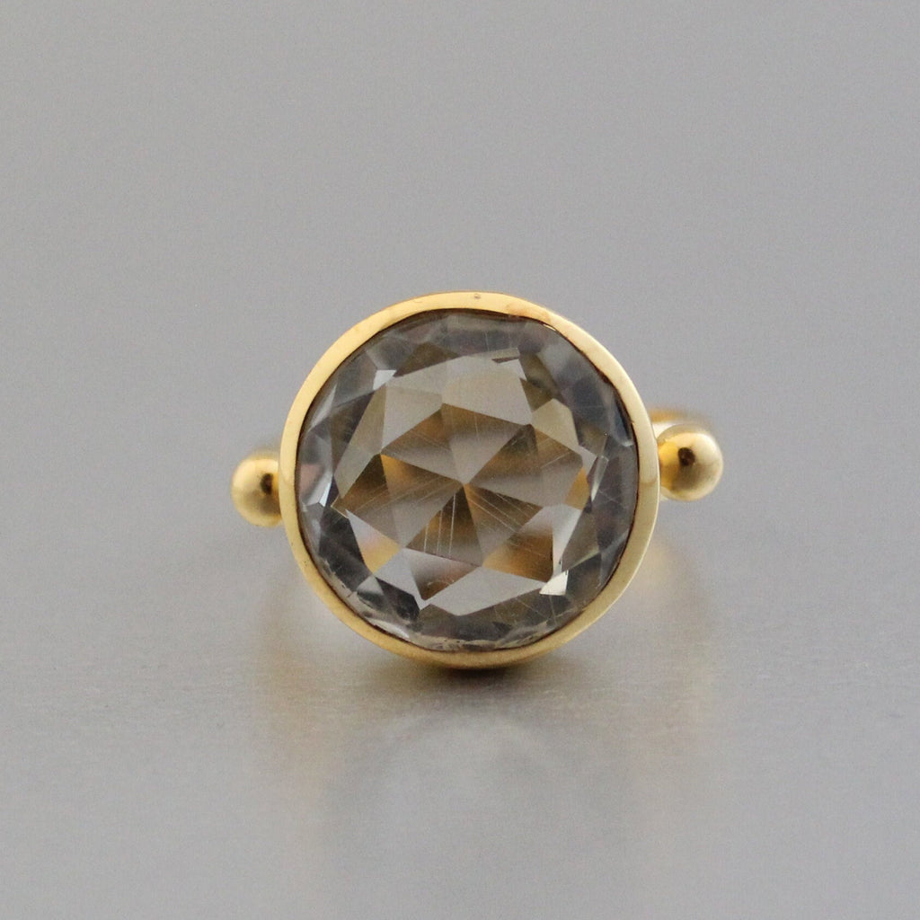 Green Amethyst Prasiolite Ring, 14K Gold Filled, February Birthstone, Handmade Green Gemstone Ring, Unique Gift For Her