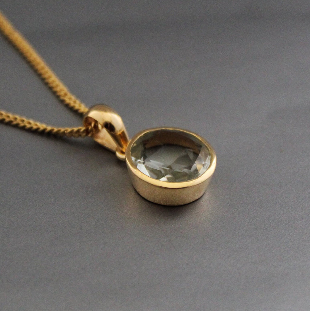 Prasiolite Pendant, Green Amethyst, 18K Gold Filled, Gemstone pendant, Birthday Gift for Her, Mothers Day Gift