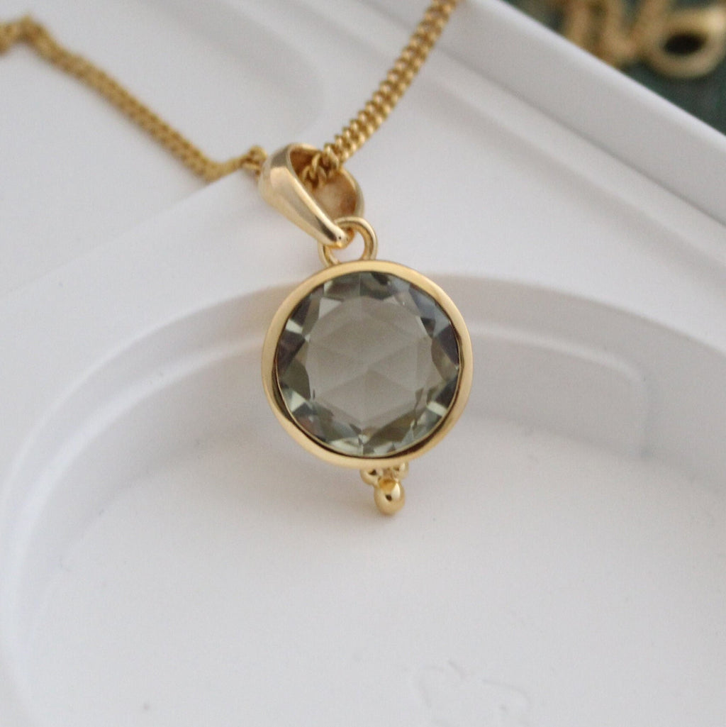 Green Amethyst Prasiolite, Birthstone Jewelry, 18K Gold Filled, Gemstone pendant, Birthday Gift for Her, Mothers Day Gift
